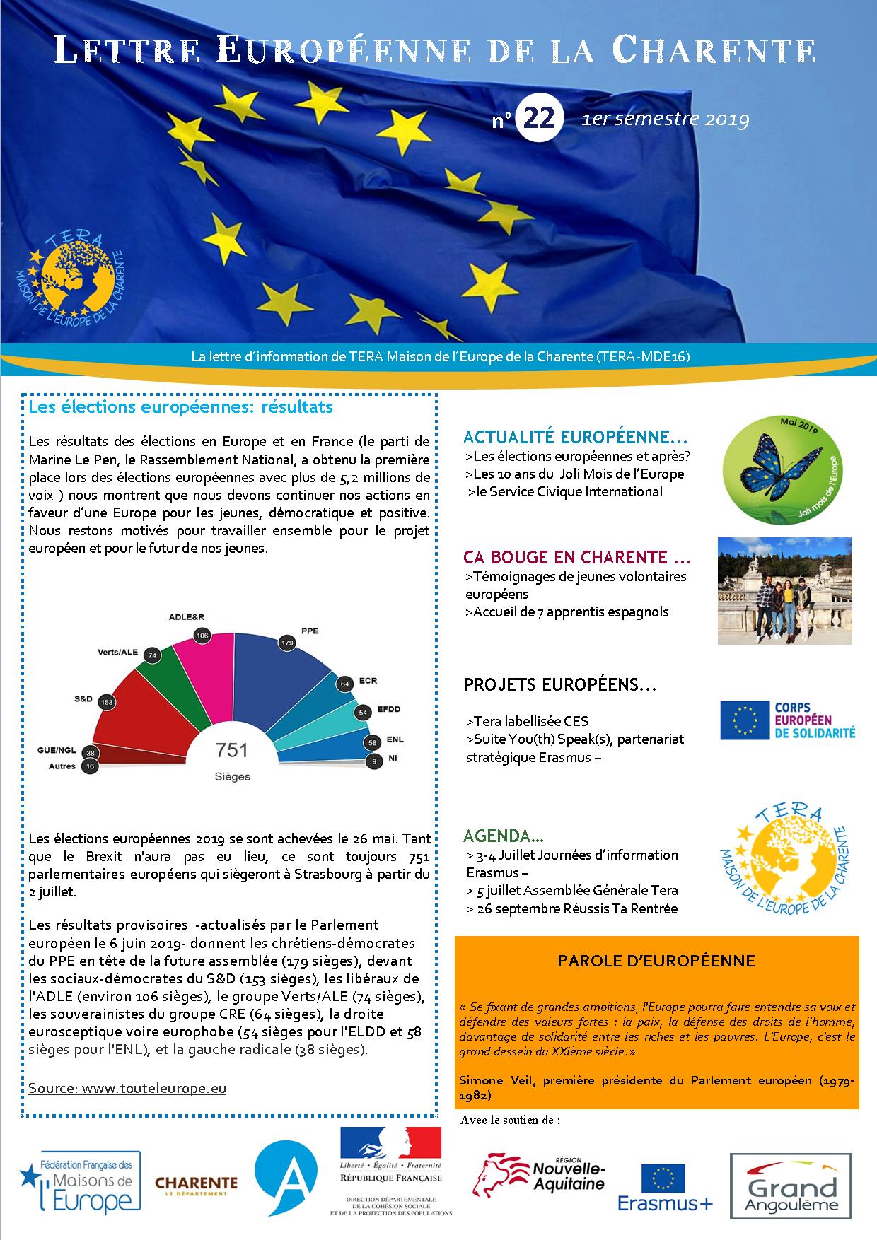Lettre Européenne de la Charente n°22 du 1er semestre 2019