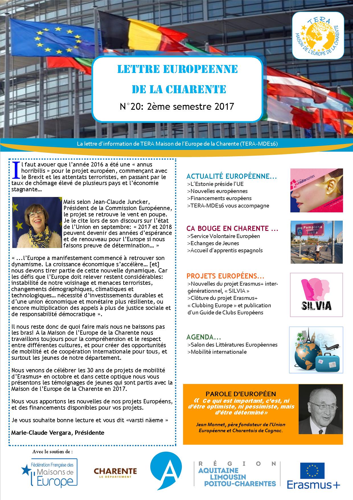 Lettre Européenne de la Charente n°20 du 2ème semestre 2017