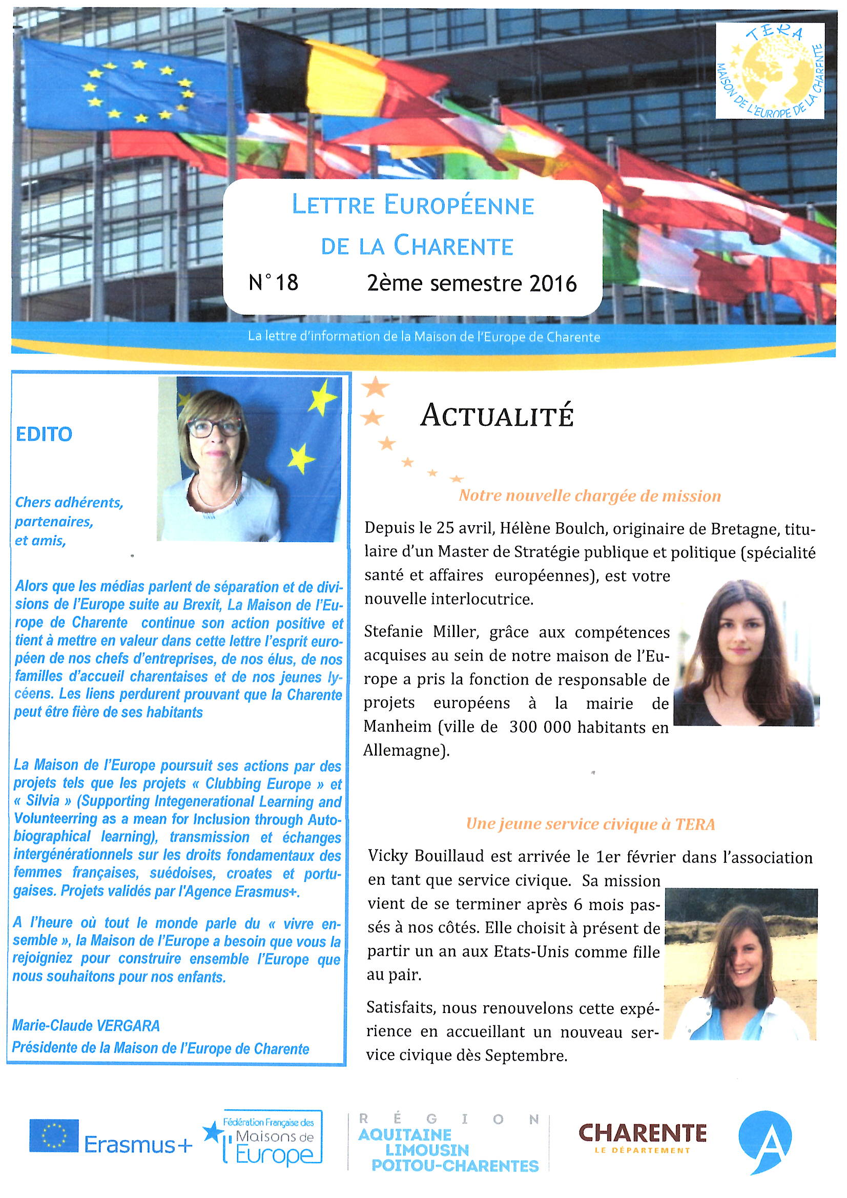 Lettre Européenne de la Charente n°18 du 2ème semestre 2016